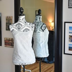 LACE CAMI GRAY & WHITE